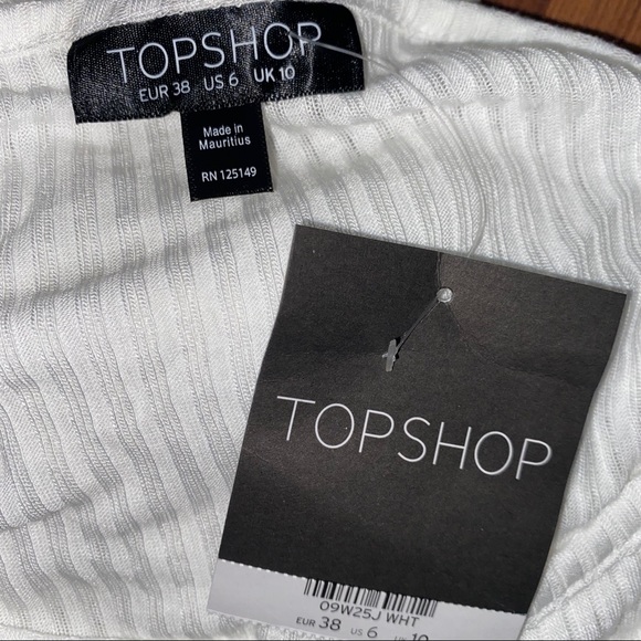 NWT Topshop Ribbed White Crop Top - Picture 4 of 4